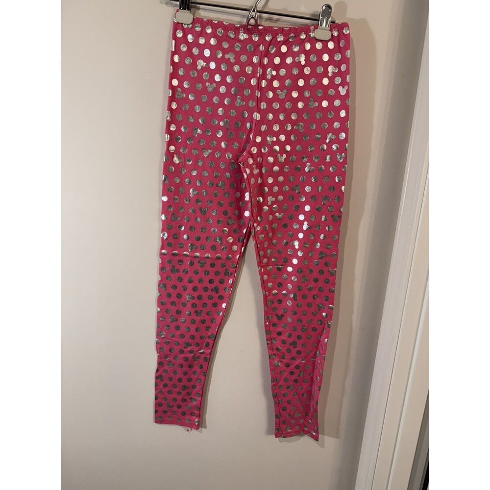 Disney Parks Minnie Mouse And Silver Polka Dots Youth XL Pants